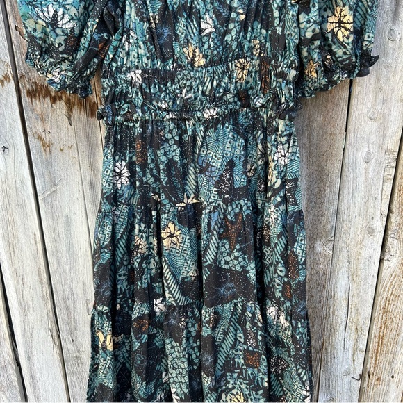 New Ulla Johnson Iliana Floral Print Midi Dress Cotton Rainforest 2 - Picture 13 of 16